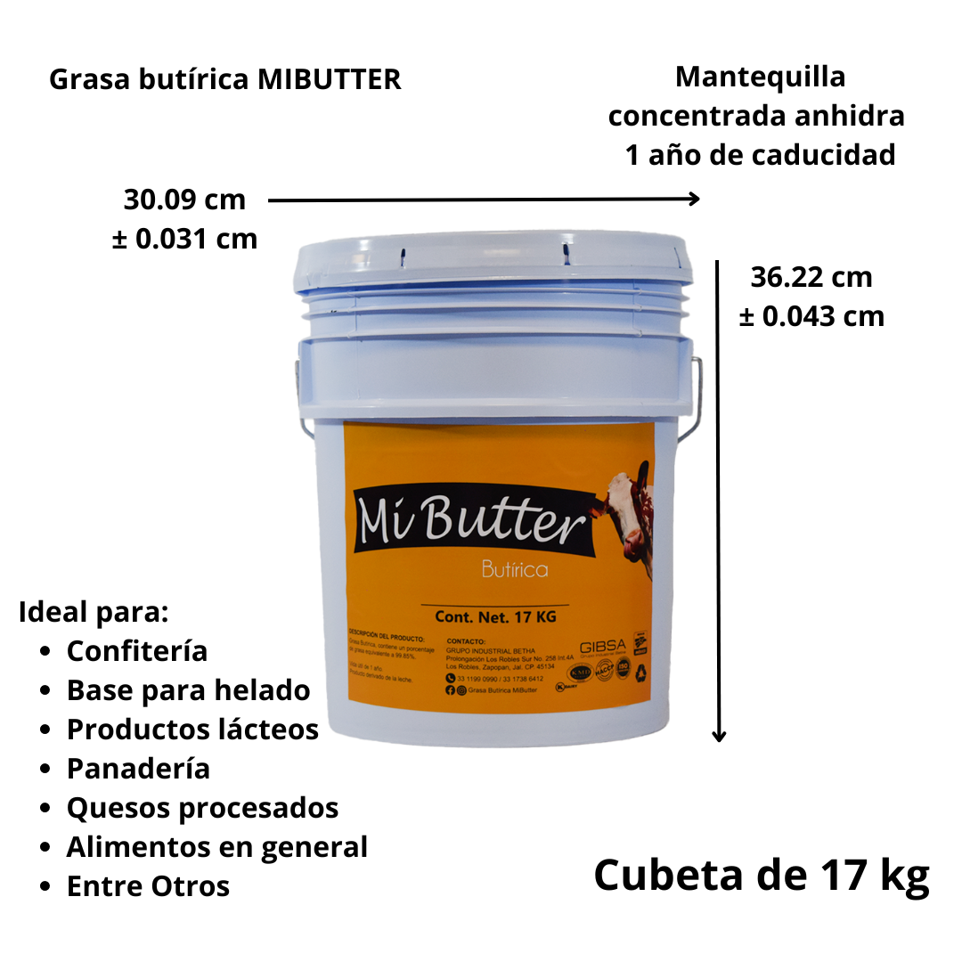 Grasa Butirica Mibutter Cubeta De 17kg