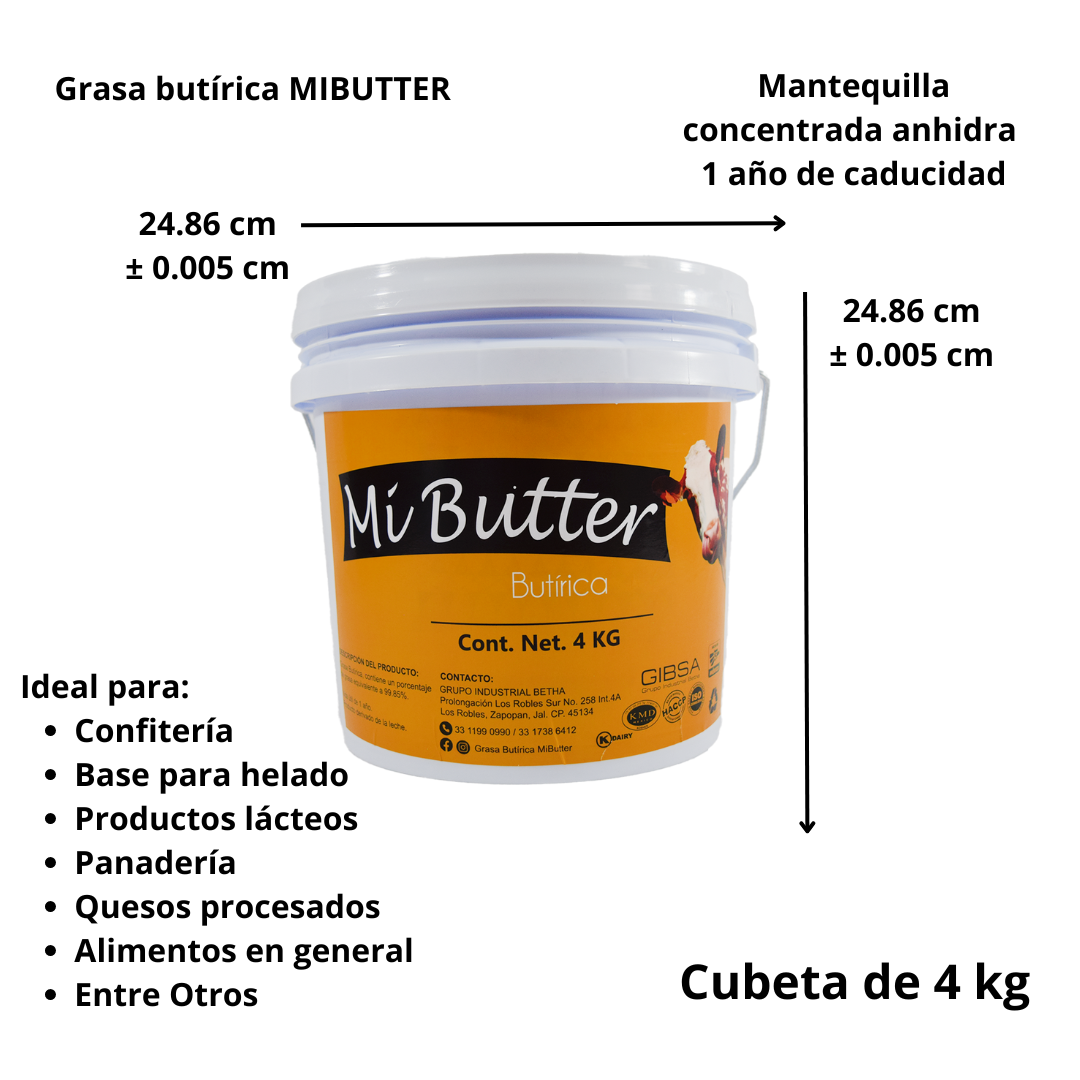 Grasa Butirica Mibutter Cubeta De 4kg
