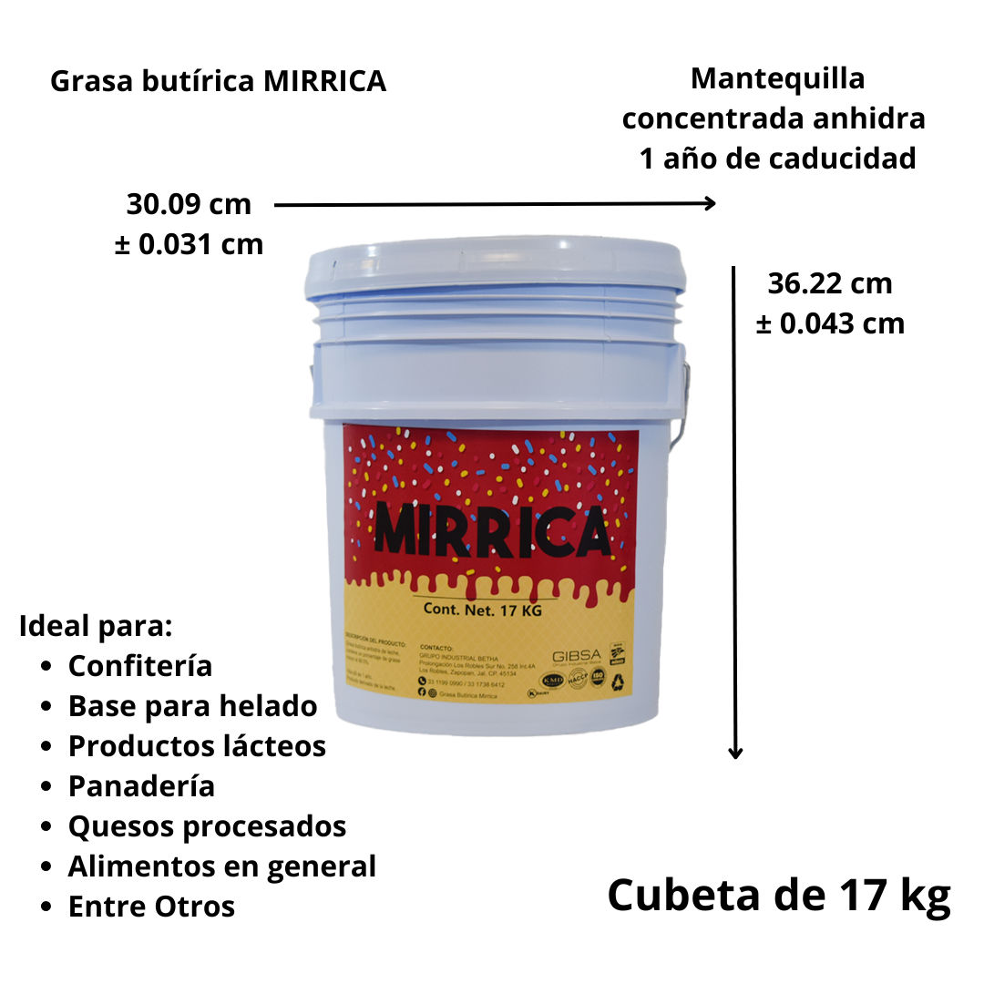 Grasa Butírica Mirrica Cubeta 17kg
